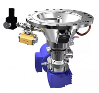 Hopper with crusher and blowing system